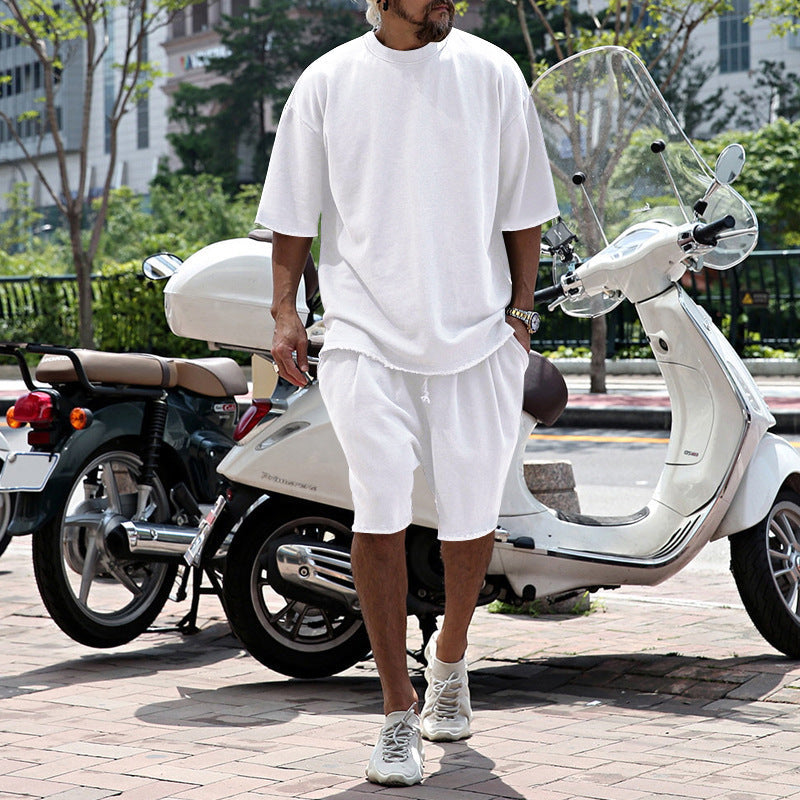 Men's Relaxed Fit Short Sleeve Top & Shorts Set