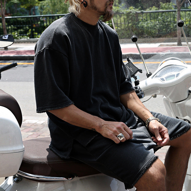 Men's Relaxed Fit Short Sleeve Top & Shorts Set