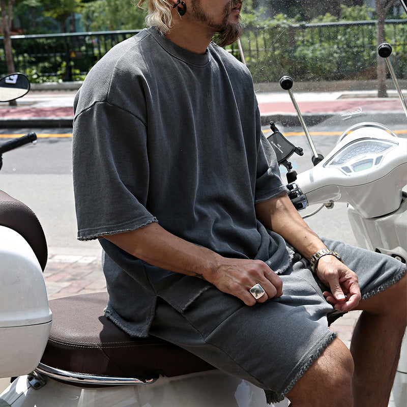 Men's Relaxed Fit Short Sleeve Top & Shorts Set