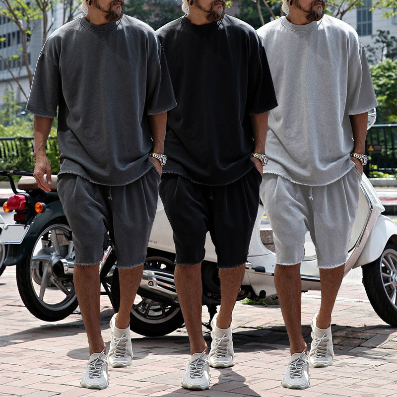 Men's Relaxed Fit Short Sleeve Top & Shorts Set