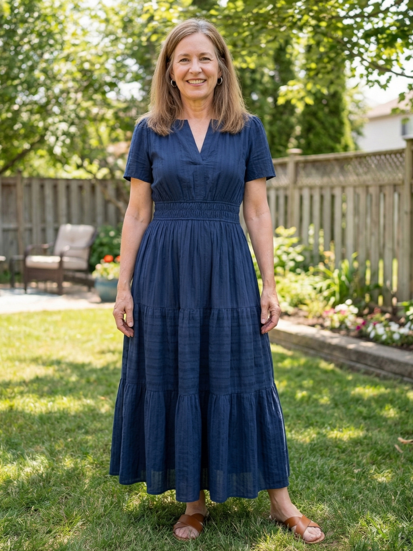 Short Sleeve Tiered Maxi Dress