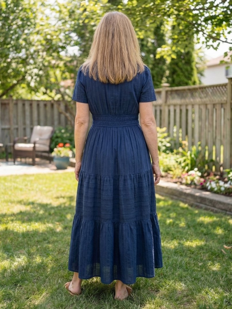 Short Sleeve Tiered Maxi Dress