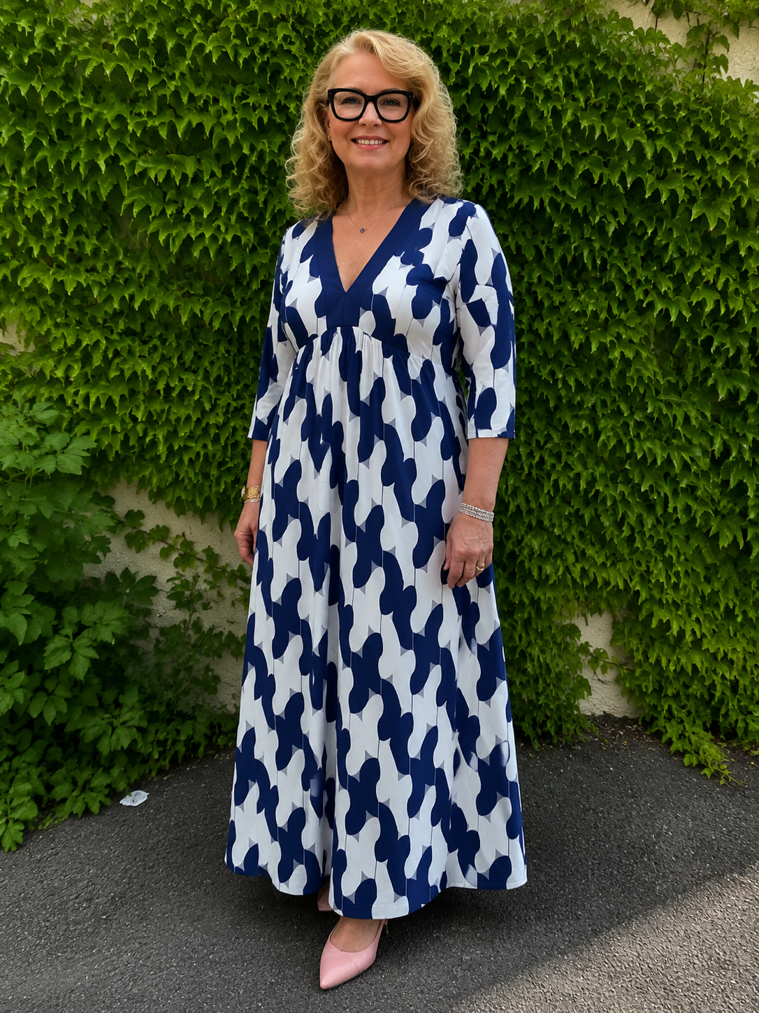 Elegant V Neck Maxi Dress – Relaxed Fit Casual Dress