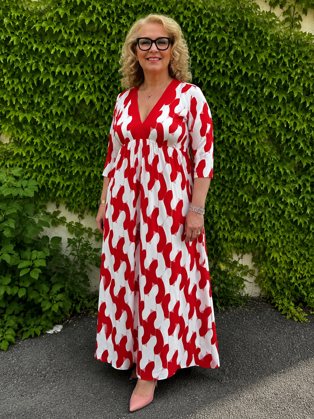 Elegant V Neck Maxi Dress – Relaxed Fit Casual Dress